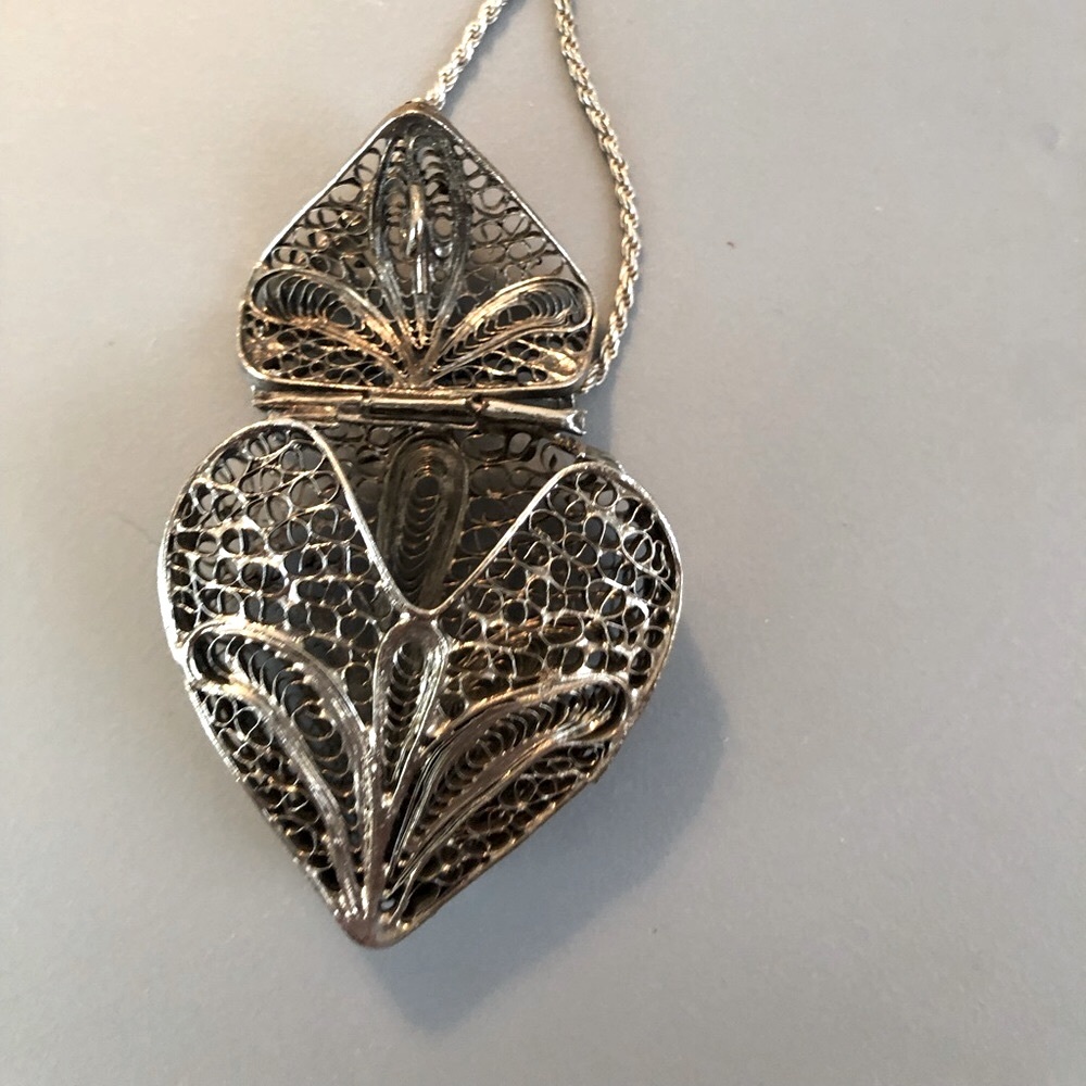 Vintage Silver/Metal Heart-Shaped Mini Purse/Locket